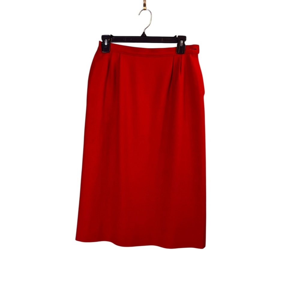 Pendleton 100% Wool Skirt Vintage‎ A-Line Midi Pockets Career Office Red Size 10